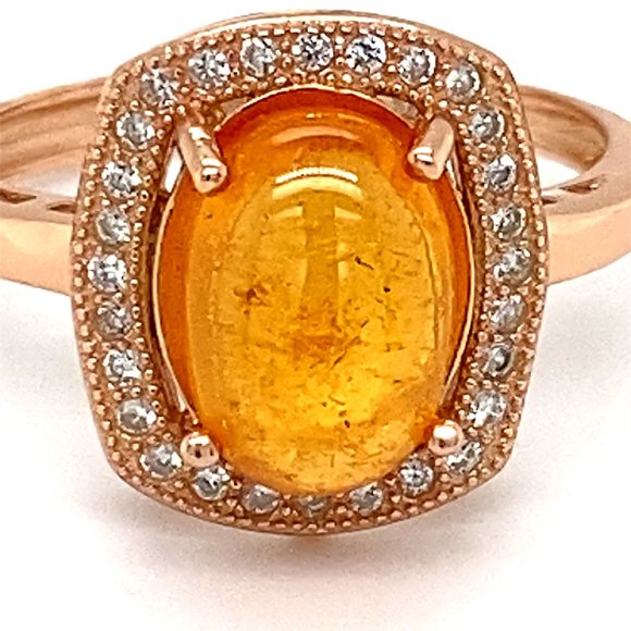 Mandarin Spessartine 3.40ct Rose Gold Silver Ring - Picture 6 of 6